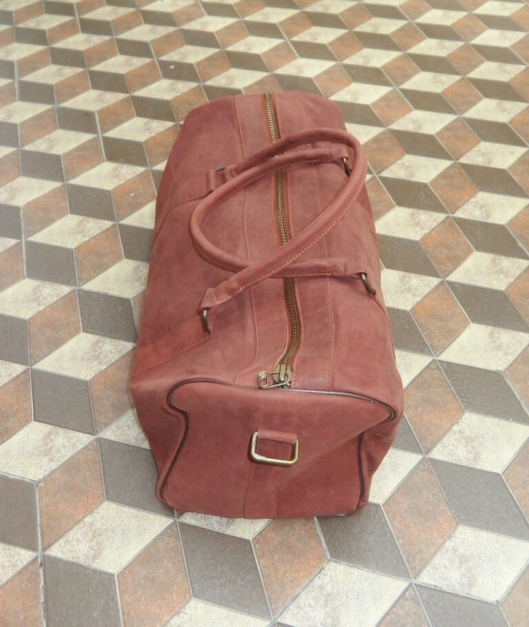 Red Leather Duffle Bag image 1