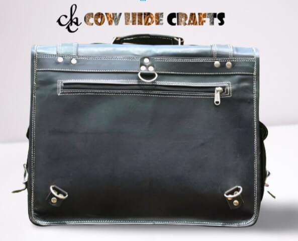 Leather Convertible Satchel Bag.