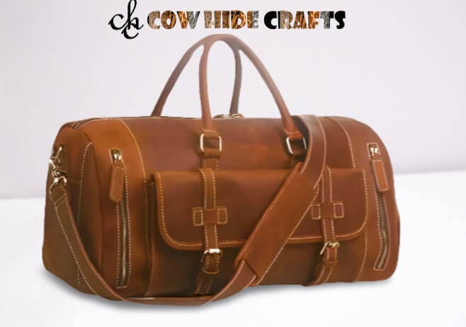 Shoe Compartment Leather Duffle image 1