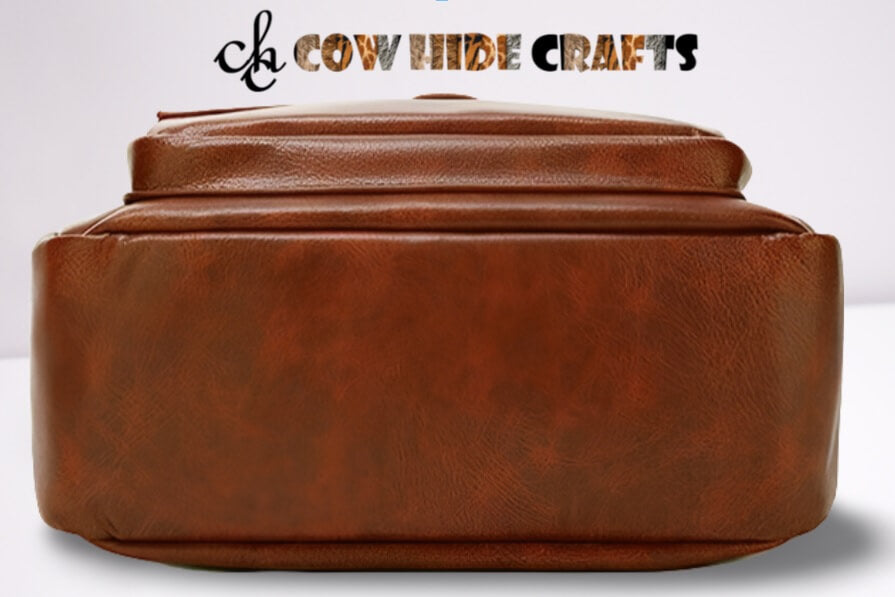 Vintage Brown Leather Backpack image 2