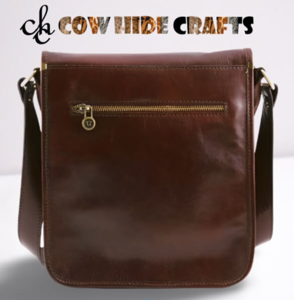 Maroon Leather Messenger bag image 2