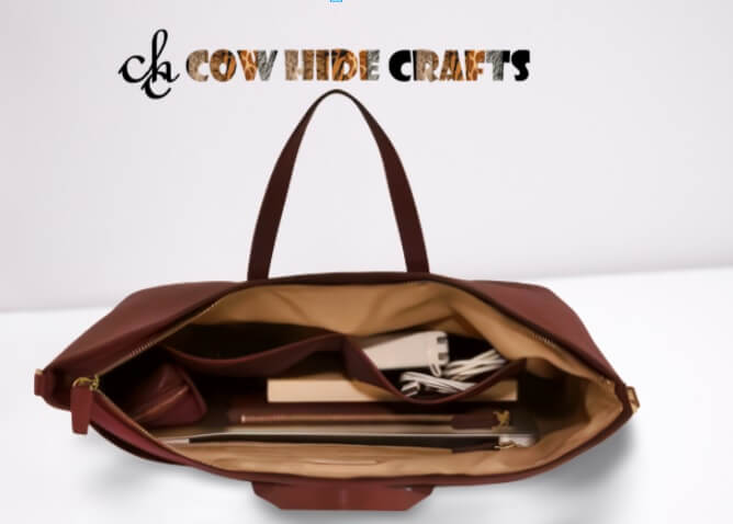 Maroon Leather Tote image 1