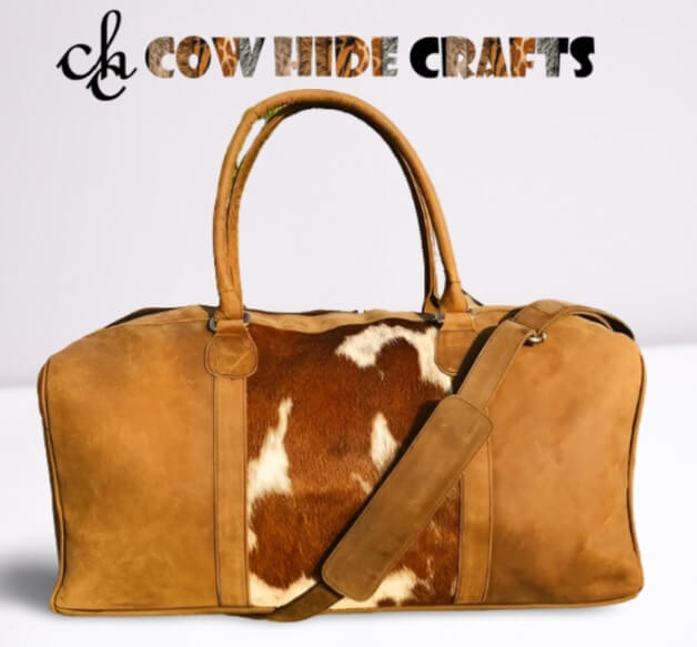 Vintage Leather Cowhide Duffle image 1