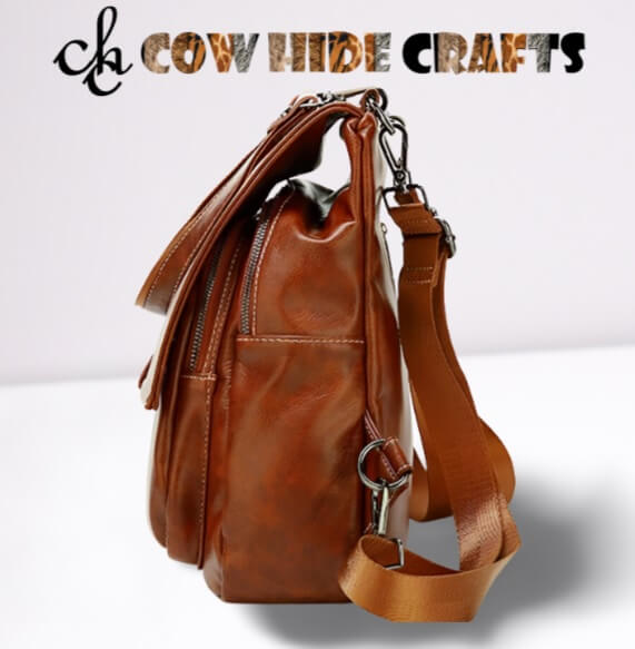 Vintage Brown Leather Backpack image 3