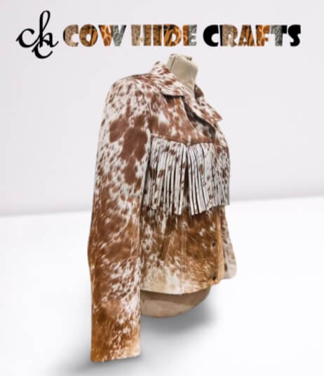 Short Fringe Cowhide Jacket image 3