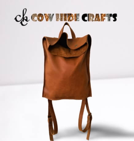 Rolltop Hiking Leather Backpack image 3