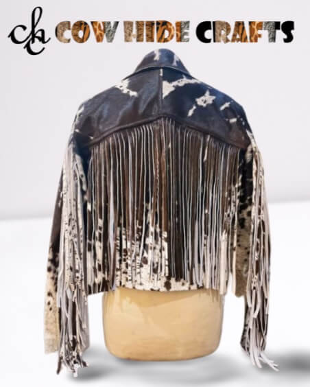Brown Fringe Cowhide Jacket image 4