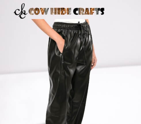 Elastic Waistband Night Club Comfortable Leather Trouser.