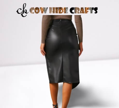 Black Leather Sleek Partywear Women Outfit