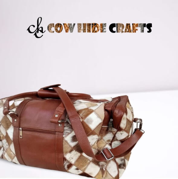 Brown Patchwork Duffle Bag image 2