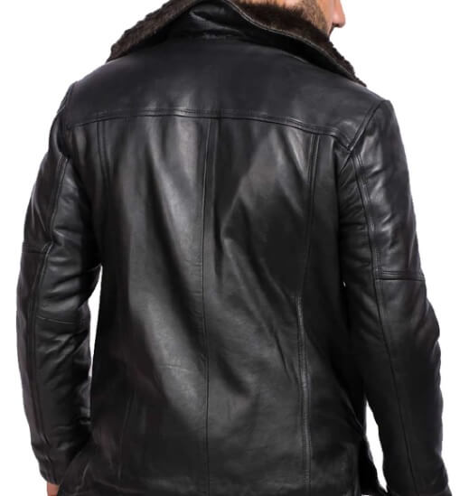 Aviation jacket faux fur hem detail