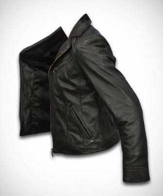 Ladies flight leather jacket styled for aviator fashion