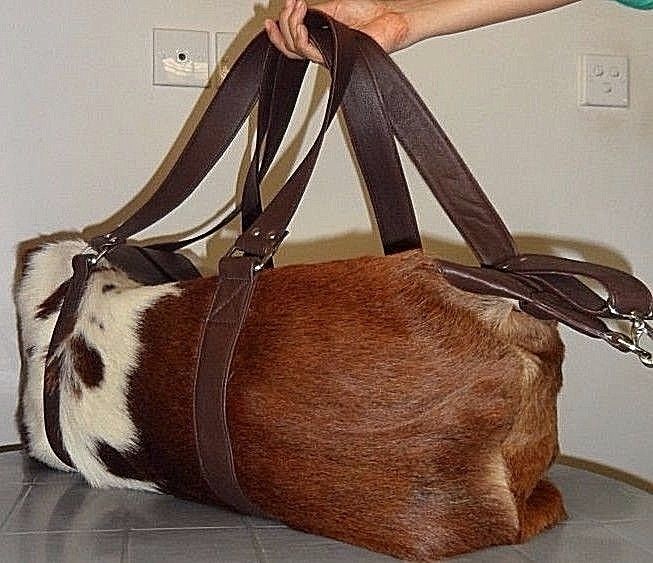 Camping Brown Cowhide Duffel