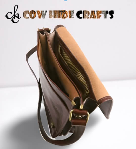 Maroon Leather Messenger bag image 1