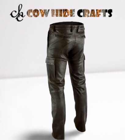 Brown sheepskin trouser belt loops detail