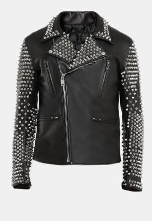 Men Studded Leather Jacket image 0