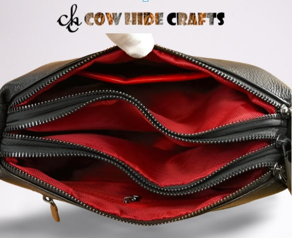 3 zipper spacious shoulder bag