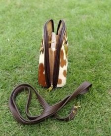 Cowhide bag long detachable leather strap