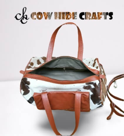 airline cabin size cowhide duffle bag