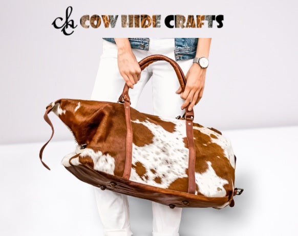 cowhide camping travel bag