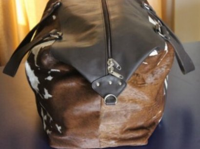 cowhide family travel bag large size