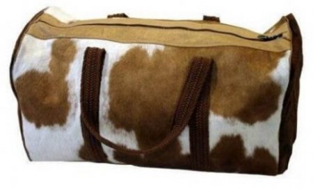 Cowhide gym duffle bag