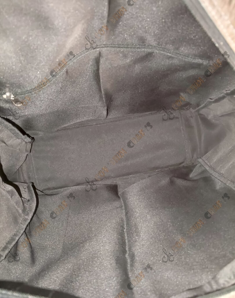 Cowhide racquet holder bag inside view