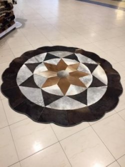 Cowhide star rug lounge living room decor
