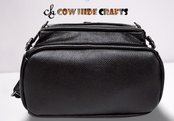 Convertible Black Leather Backpack image 4