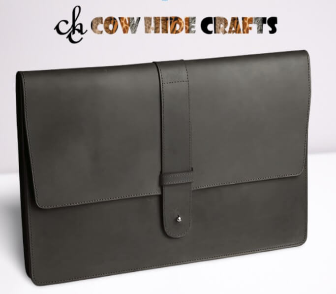 Sleek Leather Laptop Bag image 3