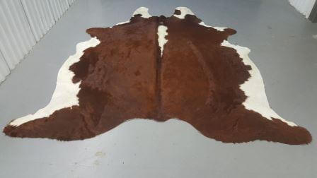 Cowhide Brown White Rug image 0