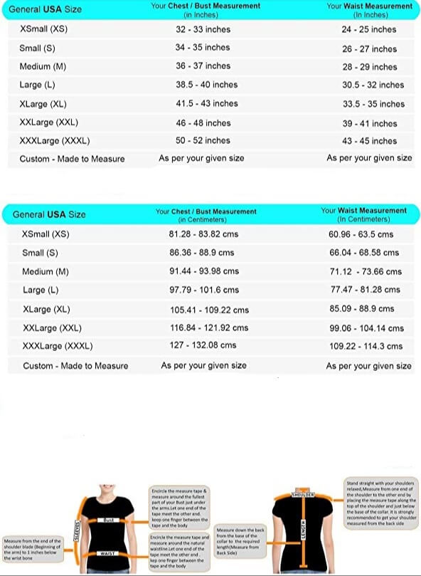 Women trench coats size chart.