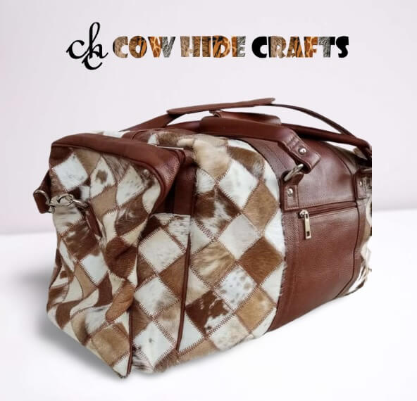 Brown Patchwork Duffle Bag image 1