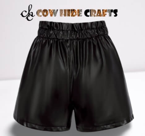 Elastic waistband ladies luxury leather outfits.