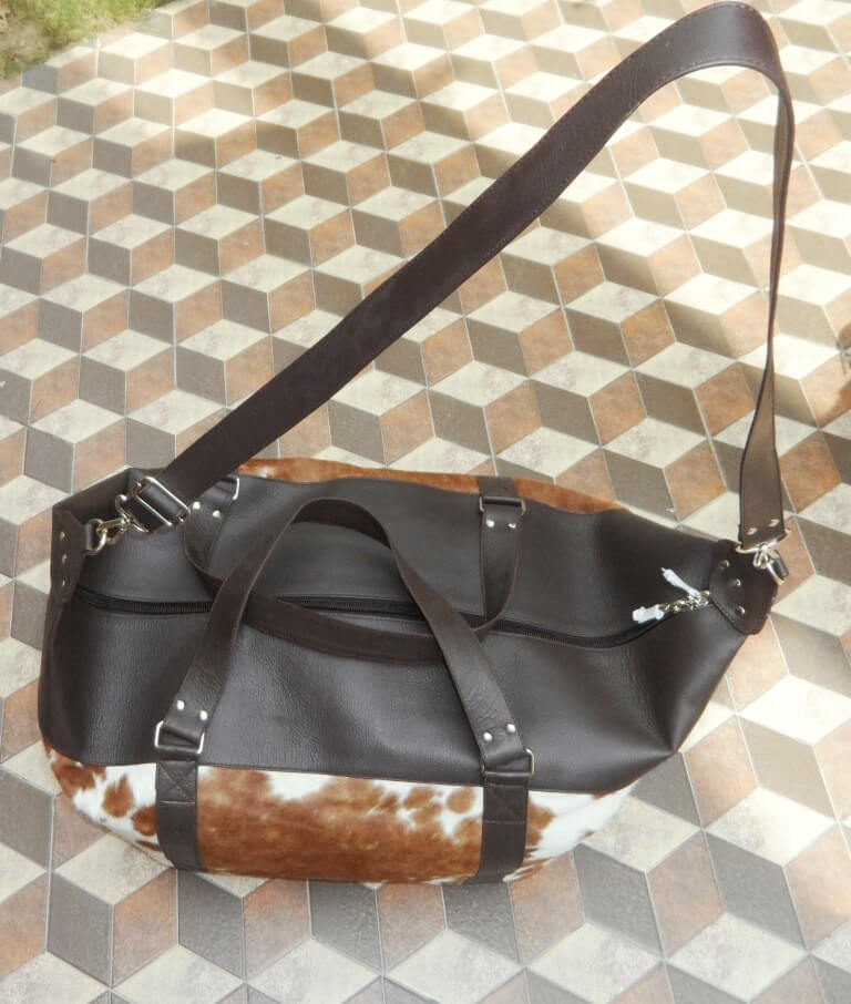 Extra large cowhide bag