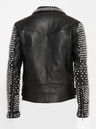 Men Studded Leather Jacket image 1