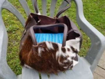 Cowhide Leather Hobo Bag image 3