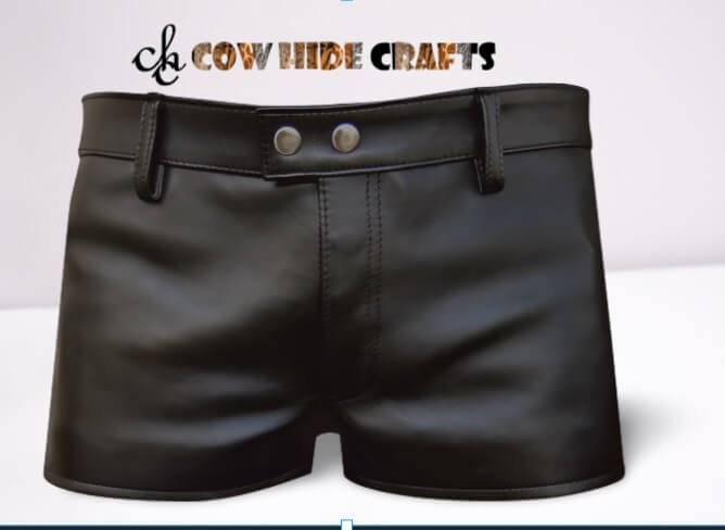 High rise sheepskin leather shorts with belt loops detail women