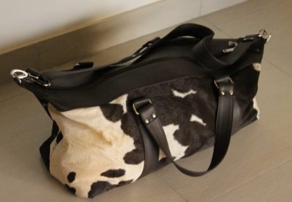 Leather cowhide gear duffle bag
