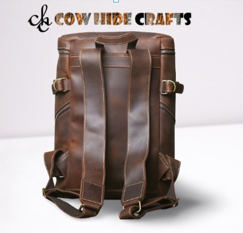 Full grain cowhide backpack