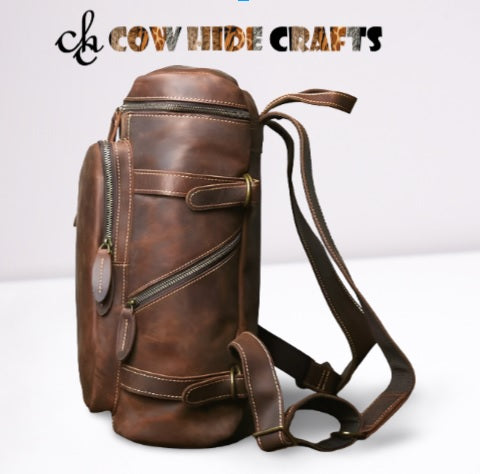 Official travel leather laptop backpack
