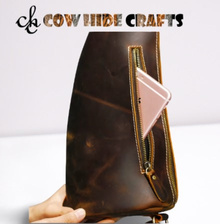 Hunting Camping Fishing Pack - Unisex Leather Fanny Chest Bag