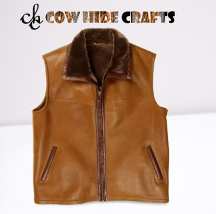 Winter leather vest for men women