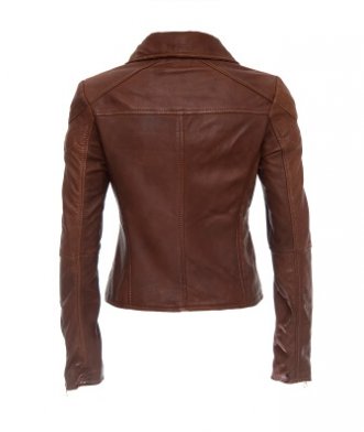 Brown original sheepskin leather jacket women styled daily wear
