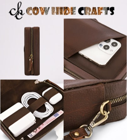 Personalized Leather Pouch - Travel Accessories Full Grain Organizer