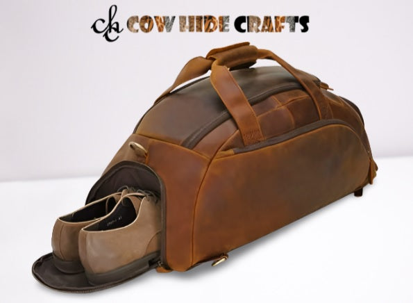 Extra spacious leather travel bag USA