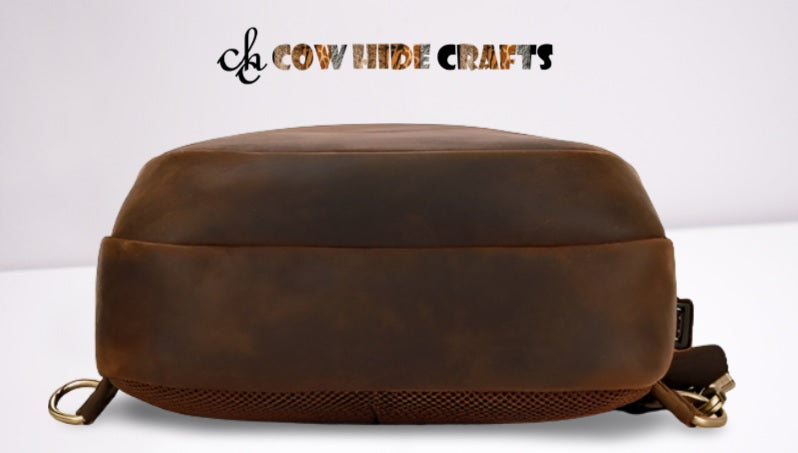 Structured Crossbody Chest Bag - Men Women Leather Hunting Fanny Pack