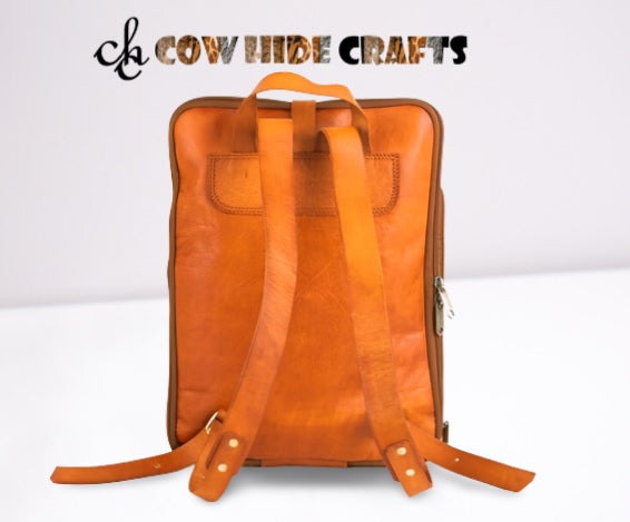 Laptop Padded Sleeves Traveling Shoulder Leather Knapsack