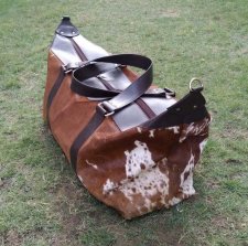 Unisex cowhide weekender overnight bag