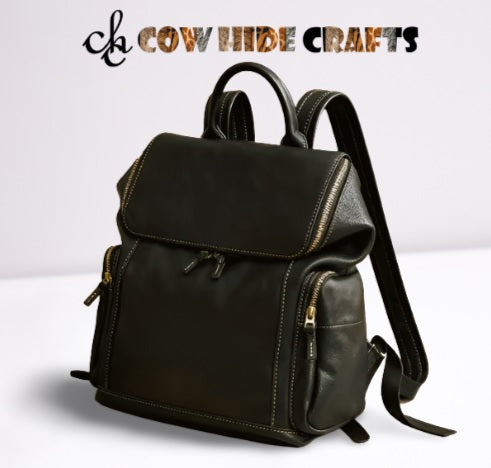 Large Capacity Holiday Hiking Leather Rucksack